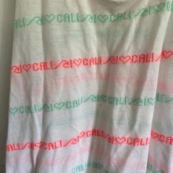 Pacsun Nollie White 'I Love Cali' Racerback Top Size Medium - Picture 3 of 6